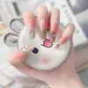 False Nails 24pcs取り外し可能なグリッターゴールドプレスフルカバーDiy Ballerina Fake Long French