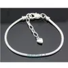 Chaîne 10 pcs / lot argent plaqué mousqueton chaîne serpent charme coeur bracelets bracelets pour perles européennes bijoux ensembles de bricolage PP13 231127