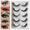 3 PCFalse Eyelashes SHIDISHANGPIN Cat Eyelashes 3/5pairs 3D Faux Mink Fox Eyelash Winged Fluffy Fake Lashes Soft Natural Long Full Strip Lash Makeup Z0428