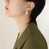 Hoop Earrings C Shape Stud Irregular Geometric Fashion Jewelry Original Design Minimalist Tiny Dainty Ear Rings Ladies Christmas Gift