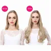 ヘアピースsarla uパートクリップインエクステンションクリップオンナチュラル厚の偽の偽の合成ブロンド長ストレートヘアピース16 20 24インチ28 dhurv