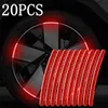 20 pçs colorido carro motocicleta roda hub tiras reflexivas adesivos estilo do carro decalque adesivo auto moto decoração decalques acessórios