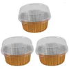 Moldes para hornear 300 unids Copas de papel de aluminio desechables Creme Brulee Postre Forma ovalada Cupcake con tapas Herramientas de huevo de pastel