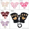 Mitaines pour enfants 1 paire de gants d'hiver moelleux pour enfants mignons mitaines chaudes en peluche sans doigts mode chauds beaux gants pour filles couleurs