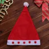 LED light flash Red Santa Claus Hat Ultra Soft Plush Christmas Cosplay Hats Christmas Decoration Adults Christmas Party Hats