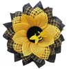 Decorative Flowers Sunflower Hanging Wall Decor Wreaths Easter Window Rustic Bee Wreath For Front Door