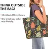 Alışveriş Çantaları Hafif Yeniden Kullanılabilir Market Tuval Kadın Omuz El Çantası Tote Seyahat Çiçekleri ve Kuşları