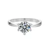 Ontwerper ring diamanten ring moissanite ringen luxe sieraden zilver verloving bruiloft kruis ringen voor liefhebbers cadeau rechte arm kroon moissanite vrouwelijk 5A M22A