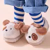 Slipper Autumn Winter Children Cotton Slippers For Girls Pojkar Söta tecknad baby flip flops plus sammet varma barn antislip hemskor 231128