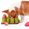 Oyuncaklar için Pet Snuffle Mat Köpekler için Çilek Mat Burun Besleme Oyuncaklar Squeaky Yavaş Besleyicisi İnteraktif Köpek Bulmacası Oyuncaklar