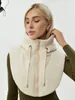 여성을위한 양복 조끼 Haoyuan 후드 가짜 칼라 조끼 세련되고 다목적 의류 패딩 자켓 우아한 겨울 슬리빙 코트