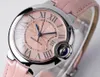 Top Stijlvol Automatisch Mechanisch Zelfopwindend Horloge Dames Goud Zilver Wijzerplaat Saffierglas 33mm Klassiek Design Horloge Casual Dames Lederen Band Klok 1629