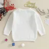 Conjuntos de natal bebê solto camisola de malha outono inverno menino menina roupas em torno do pescoço criança criança pulôver suéteres 231128