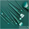 Makeup Brushes Tools Jade Series 10pcsAdd Bag Support Anpassning Drop Delivery Health Beauty Accessories DHZVX