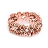 Wedding Rings Fancy Jewelry Flower Ring for Women Rose Gold Color Finger Accessories for Daily Life Low-key Aesthetic Wedding Band Gift R231127