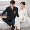 home clothing Spring and Autumn Models Long-sleeved Couple Pajamas Sets for Woman Cotton Dormitory Men's Four Seasons Out of Home Clothingvaiduryd