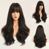Perucas sintéticas na moda longo cabelo encaracolado franja grande wav perucas cabeça conjunto de fibra química de alta temperatura seda perucas elegantes