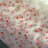 Stoff Organza weiche Netzstickerei Spitzenstoff Blumenstickerei Netzgarn Tuch DIY handgefertigte Kleidung Nähtuch