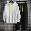 Men's Tracksuits Tracksuit Men 2 Peça Cinza traje os homens da primavera e do outono Roupas de ginástica Use traje de corredor para homens Sorto de velo 230428