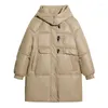 Women's Trench Coats Russian Cowhorn Button Winter Jacket Parkas Korean Version Casual Cotton Coat Thicken