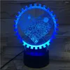 Nachtlichten Gear Love Led 3d Light 7 kleuren Verander hartlamp Remote Touch Desk Table slaapkamer Decoratie Valentijnsdag Geschenken