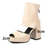 Mode Peep Toe Coole Stiefel 2023 Frühling Neue Tennis Stiefeletten für den Sommer Bequeme Blockabsatz Sandalen Plus Größe 43 45 46 47