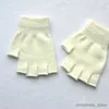 Children's Mittens Children's Winter Gloves Cold Warm Fingerless Gloves Fashion Solid Color Mittens Outdoor