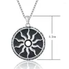 Chains 2023 Personalized Titanium Steel Men's Pendant Creative Double-Sided Sun Flower Necklace Gift Tire Couple Punk Style