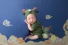Souvenirs nés Pographie Vêtements Vert Dragon HatJumpsuitDoll 3Pcs / Set Baby Po Props Accessoires Studio Shoot Vêtements Tenues 231128