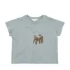 Tshirts Bene Corean Kids Tshirts Summer Boys and Girls Animal Animal Print Shortsleeved Thirt Tshirt Closes230427