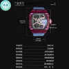 디자이너 Ri Mlies 럭셔리 시계 시계 시계 손목 시계 남성 컬러 카본 역학 섬유 레드 여자 시계 RM67 완전 자동 기계 와인 배럴 중공