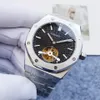 Высококачественный лучший бренд Audexxx Pigxxx Oak Offshore Tourbillon Series Мужские часы Полностью стальной ремешок Сапфировое зеркало 42 мм Автоматические механические часы Мужские часы