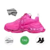 triple s Herr Kvinnor Fritidsskor lyxiga plattform Sneakers klar sula Svart Vit Beige Blågrönt Blå Uppfödd Röd Rosa herrträningsskor Jogging Promenadmode Triple Dad Skor