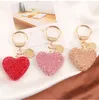 Полный стразы Heart Key Chains Ladies Dimbag Sendant Bownot Keyring Colid Color Crystal Pare Peach Heart Key Festival или вечеринки подарки