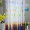 Rideau dessin animé coloré crayon rideaux pour enfants salons enfants chambres Tulle décoration Cortinas Para La Sala