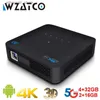 プロジェクターWZATCO P15 DLP SMART 3DプロジェクターポータブルミニプロジェクターAndroid BT 4.2 WiFiサポート