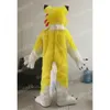 Leistung Langes Fell Gelb Husky Wolf Maskottchen Kostüme Cartoon Charakter Outfit Anzug Karneval Erwachsene Größe Halloween Weihnachten Party Karneval Kleid Anzüge