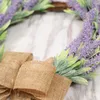Dekorativa blommor simulering lavendel krans flockar girland el bröllop hemvägg hängande dörr dekoration