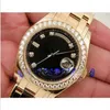 Shippng Luxury Erkekler Yeni Erkekler 18K Sarı Altın Başyapıtı Siyah Elmas Dial 18948 Safir Cam Otomatik Bilek Swatches304I265C