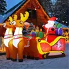 Christmas Decorations 21m length Decoration Inflatable Santa Reindeer Sled Builtin LED Light Xmas Party Indoor Outdoor Garden Prop Ornament 231127