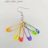 Stud Solid Kolor Rainbow Pin Carme For Girls Women Nowy projekt 6 Pins Drop Dangle Kolczyki Bijoux Trendy biżuteria Brincos YQ231128