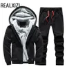 Men's Tracksuits Winter Sports Jacket Pants Suits Men's Coats Trousers Sets Thicken Fleece Thermal Hoodies Set Camouflage Tracksuit Sweatshirts 231127