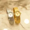 Armbanduhren Vintage Kleines Zifferblatt 2023 Damenuhr Diamant Retro Luxus Elegante Geschenke Messingband 24 Karat vergoldet Hohe Qualität