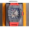Designer Ri mlies Luxe horloges Horloges voor heren Mechanisch horloge Rm010 Volautomatisch uurwerk Saffierspiegel Rubberen horlogeband Zwitsers merk TR9R