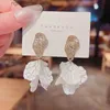 Stud Wholesale Sterling Silvers Pin Post Colorful Shell Texture Flower Earrings Female Women Stud Fashion Jewelry Gift YQ231128