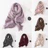 Halsdukar kvinnor halsduk stilig vinter dubbelsidig plysch tofs sjal för bred lång vindtät med dekorativt rutigt tryck mjukt