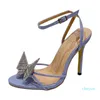 Sexy Sandalen High Heels Designer 2023 New Luxury Strass Schmetterling Bankett