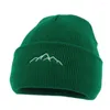 Bérets Mode Montagne Chaîne Broderie Bonnet Tricoté Hip Hop Casquettes Femmes Hommes Hiver Chapeaux Chauds Pour Le Cyclisme En Plein Air Ski Bonnet Chapeau