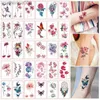 Tattoos Farbige Zeichnungsaufkleber 30 Teile/Satz Sexy Temporäre Kunstmalerei Arm-Blumen-Tattoos für Frauen Beine Aufkleber Wasserdicht Farbige Zeichnungs-TattoosL231128