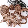 Fleurs décoratives Rotin Anneau Guirlande Artificielle Ronde Étoile Tige Branche Guirlande Suspendue Vigne Séchée De Noël DIY Décorations Cadeau